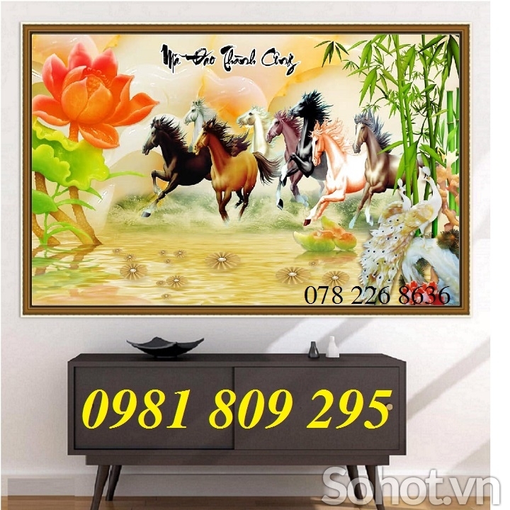 tranh gạch 3d ngựa - gạch tranh mã đáo thành công