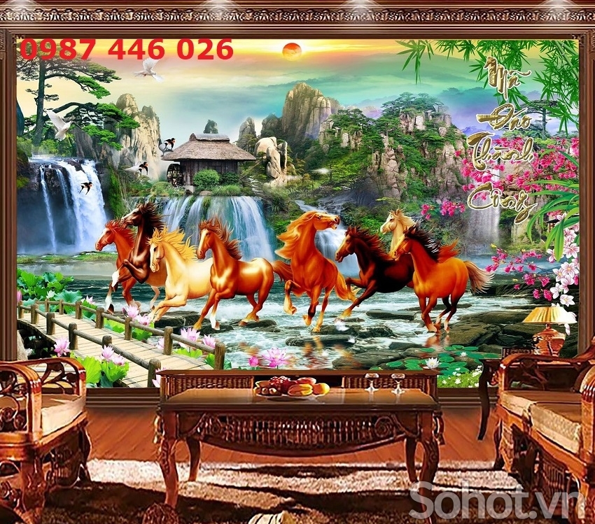 Gạch ốp tường tranh gạch mã đáo thành công HP827