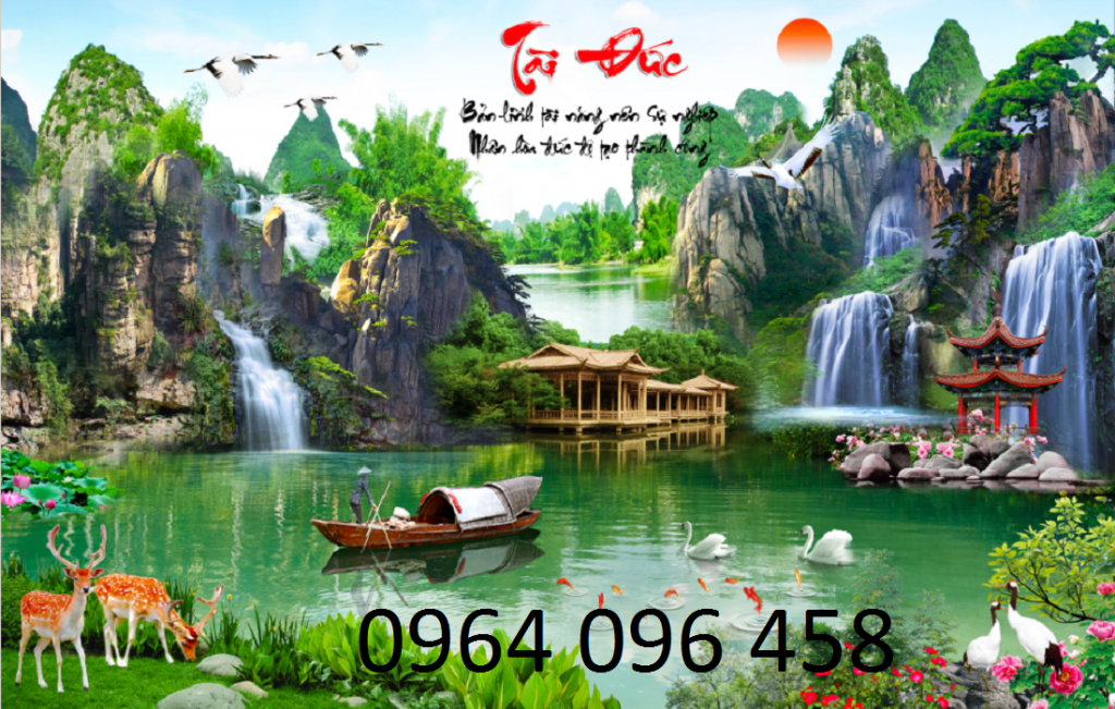 Tranh cảnh đồng quê tranh gạch 3d đồng quê HGF9