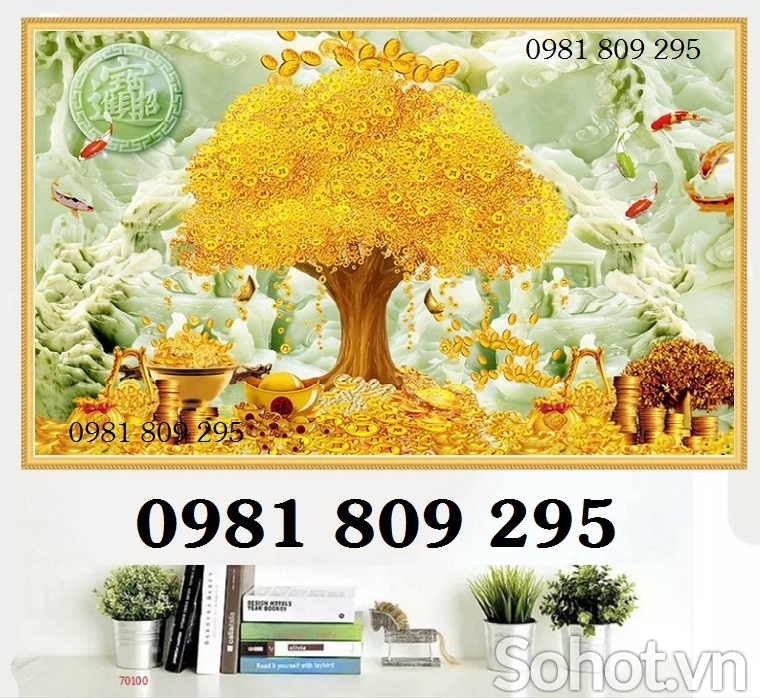 Gạch tranh 3d cây tiền