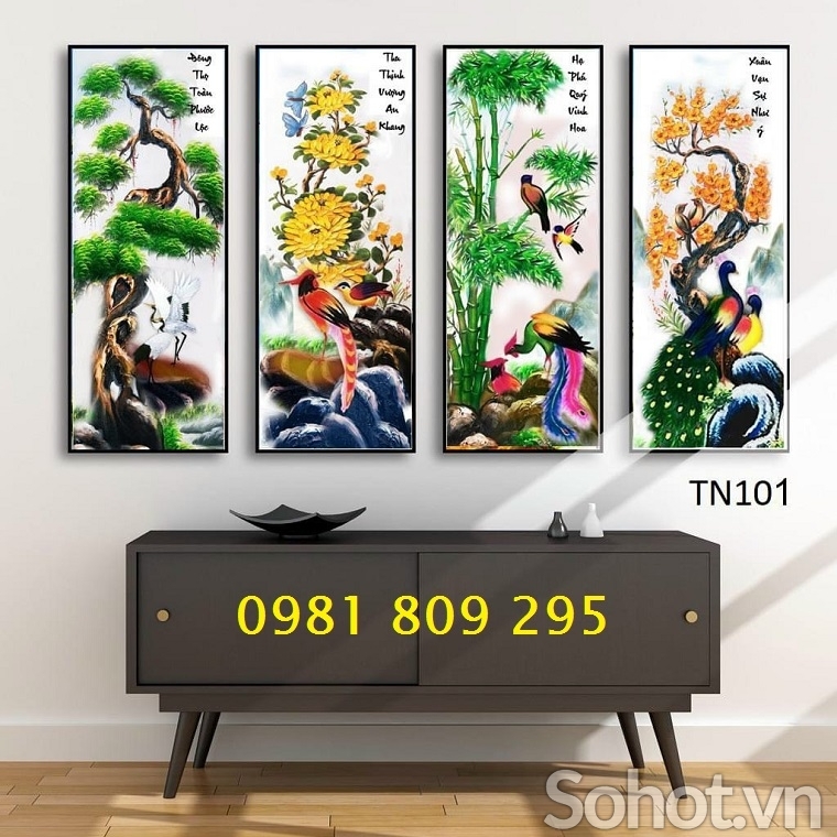 Tranh gạch tứ quý đẹp HP582