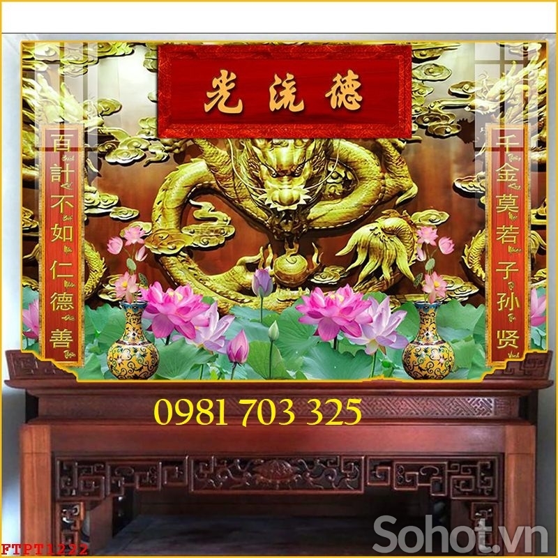 Tranh gạch 3D ốp phòng thờ