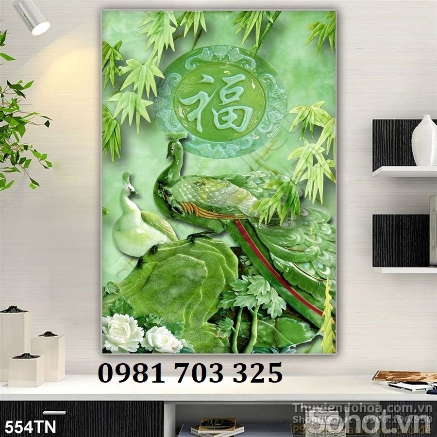 Gạch tranh 3d đẹp tùng hạc