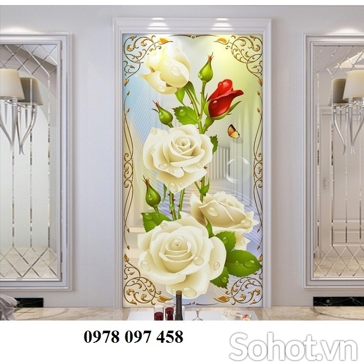 Gạch tranh bình hoa ốp tường