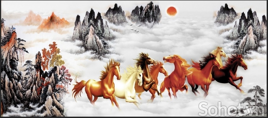 Tranh gạch 3D ốp tường phòng khách