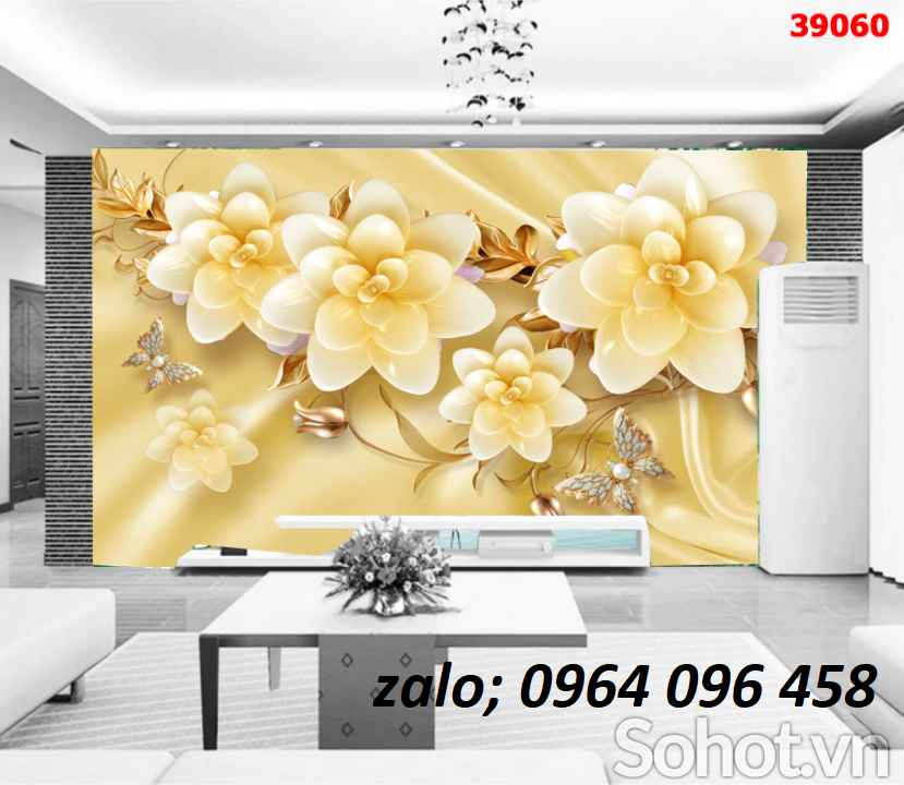 Mẫu tranh gạch 3d phòng khách đẹp - HHL04