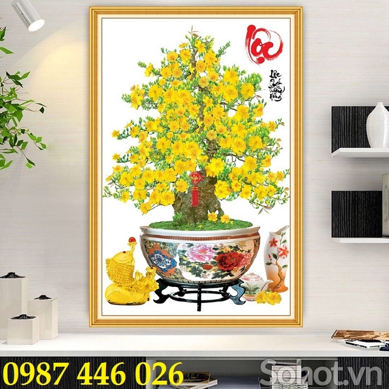 Gạch tranh hoa mai 3d HP87322
