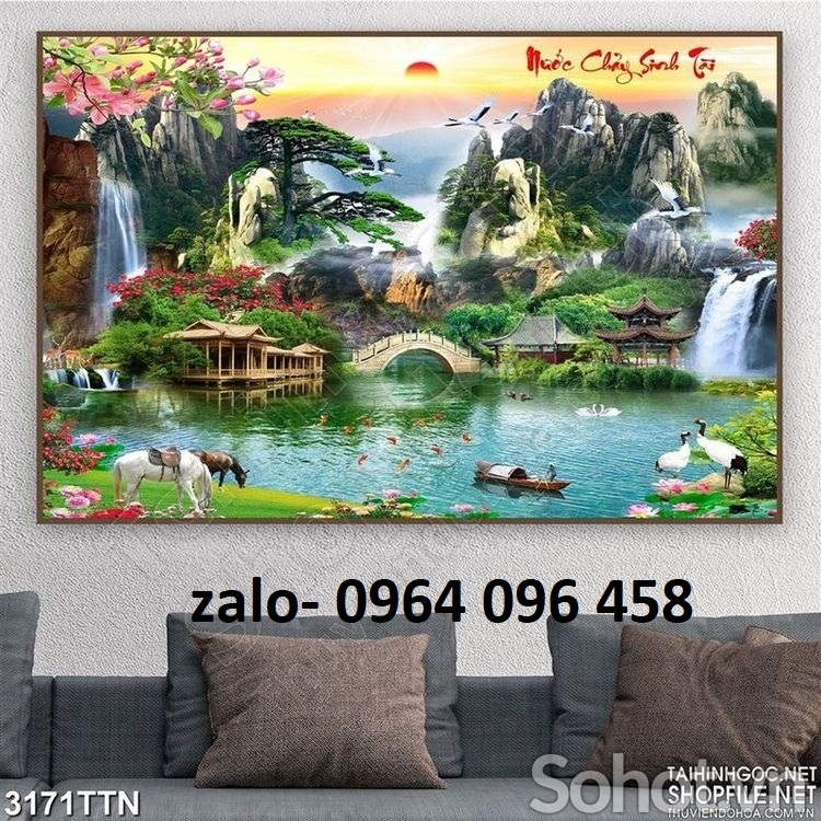 Tranh gạch 3d phong cảnh đồng quê - SCN855