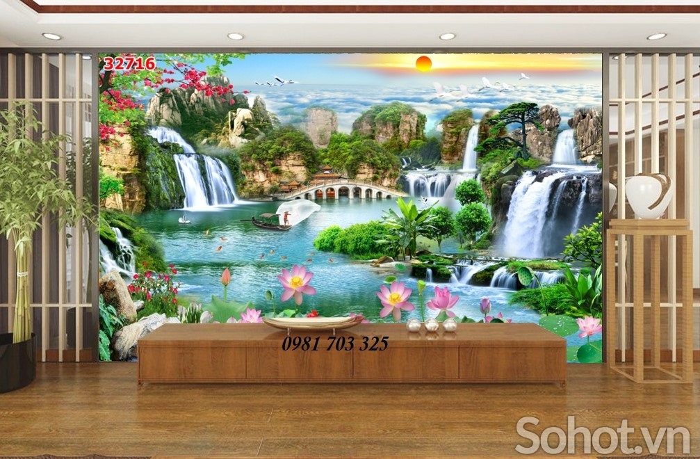 Tranh 3D sơn thủy hữu tình