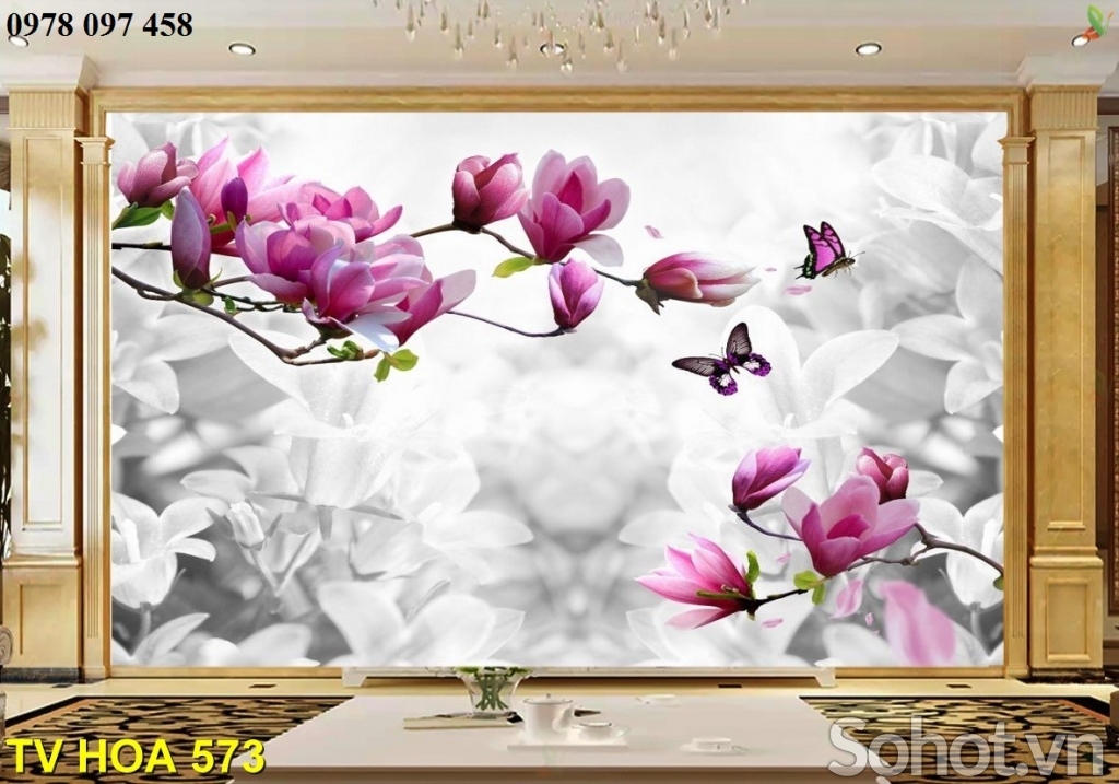 Tranh gạch 3d - tranh vườn hoa