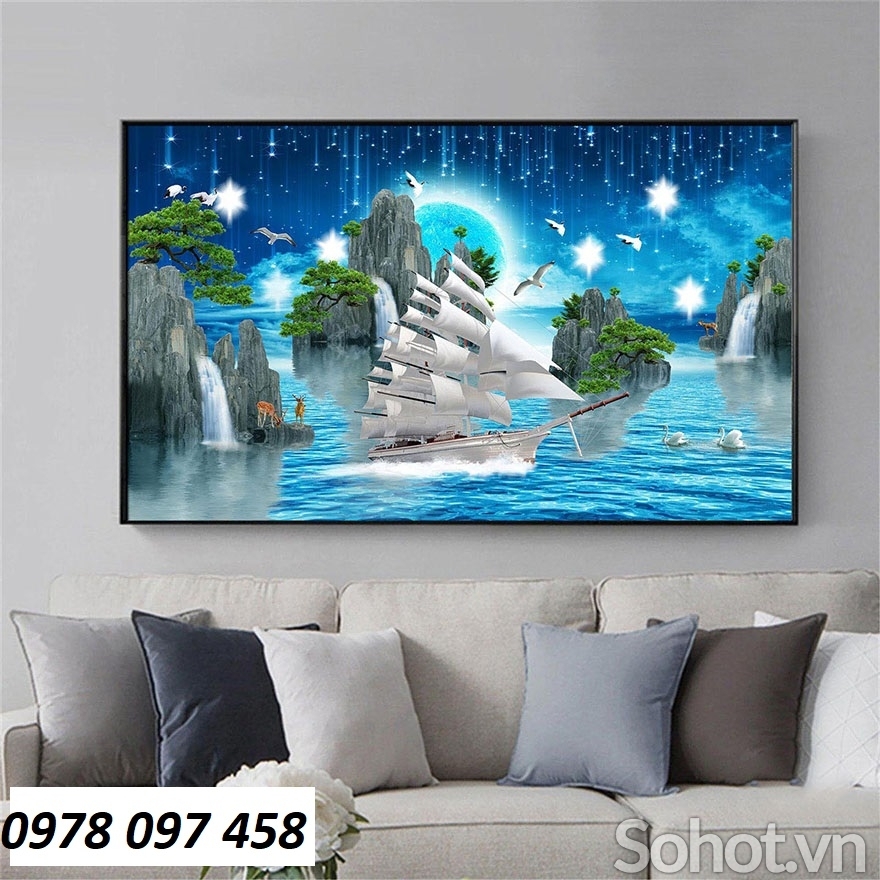 Bức họa thuyền buồm xuôi gió
