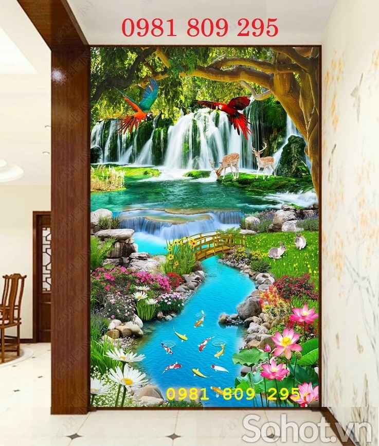 Gạch 3d thiên nhiên khổ đứng