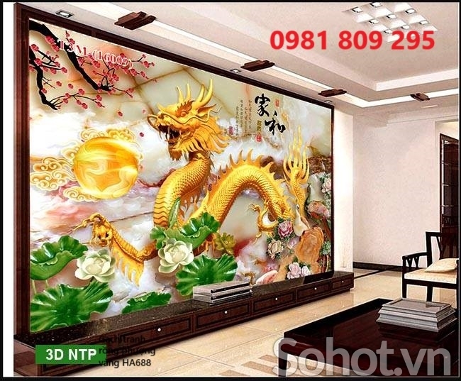 Tranh gạch rồng , tranh long phụng 3D