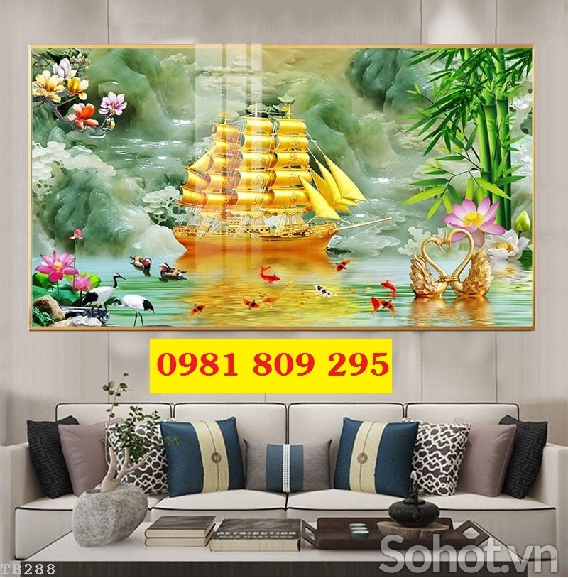 Mẫu gạch tranh thuyền buồm