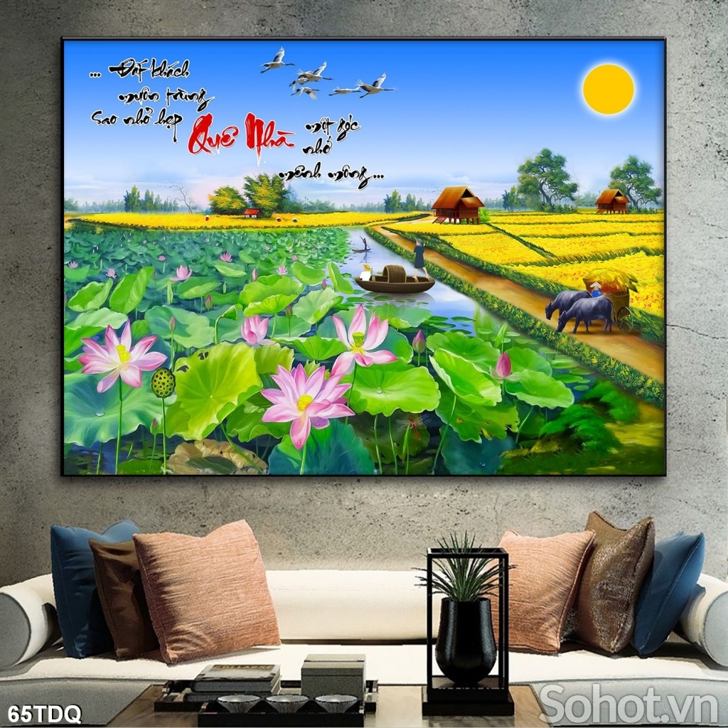 Gạch tranh 3d - tranh phong cảnh làng quê