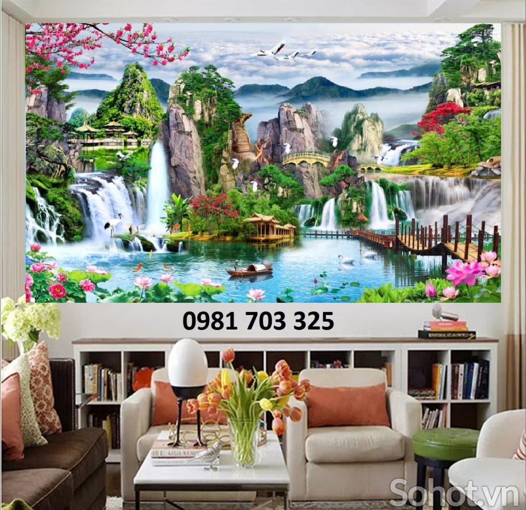 tranh gạch, gạch tranh 3D phong cảnh