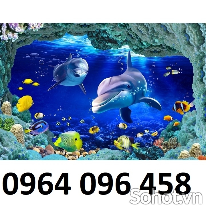 Tranh gạch 3d cá heo đại dương - 6643XC