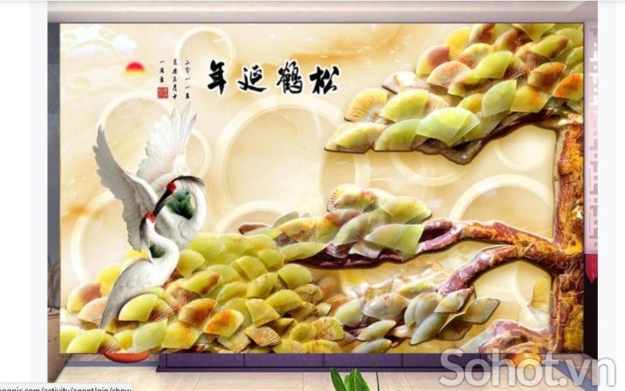 Tranh 3D- Tranh chim Hạc