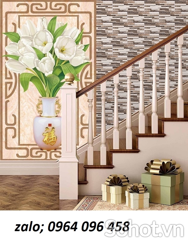 Tranh gạch 3d ốp tường cầu thang - 488CV