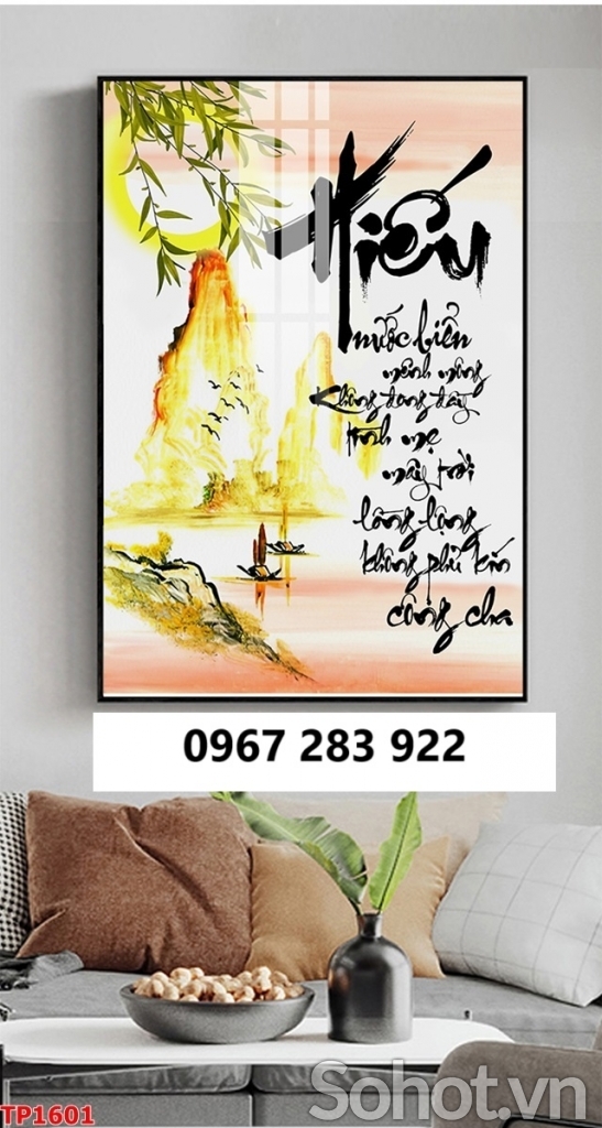 Tranh gạch đẹp 3d thư pháp