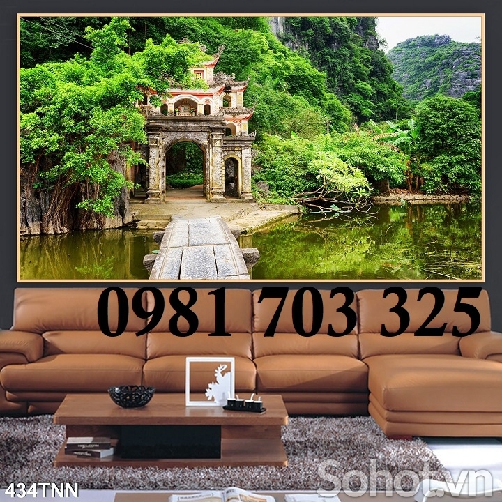 Gạch tranh phòng khách dán tường