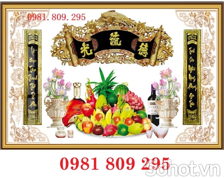 Gạch tranh chữ phúc , gạch tranh ban thờ