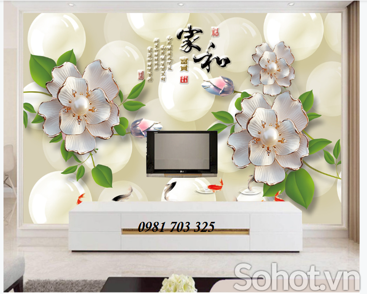 Tranh hoa 3D- tranh gạch trang trí phòng