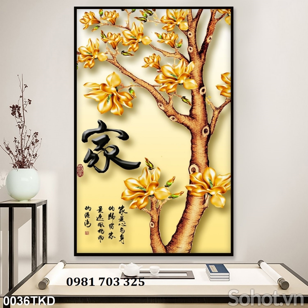 Tranh gạch 3D khổ đứng đẹp