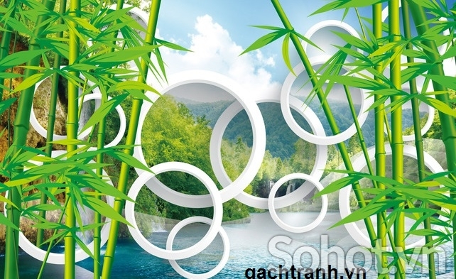 gạch tranh tre trúc 3d