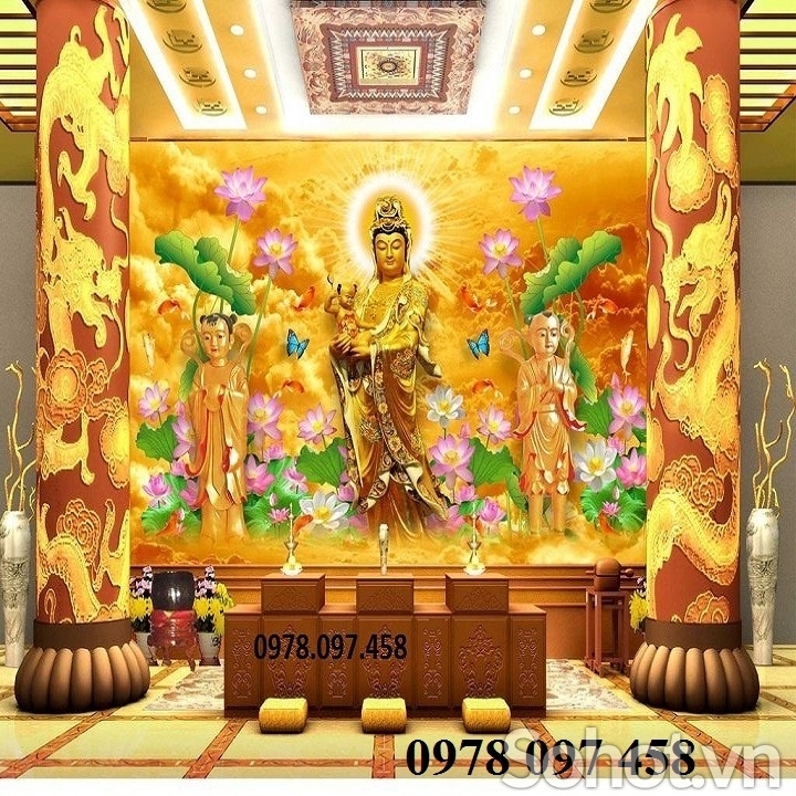 Tranh gạch 3D - phòng thờ