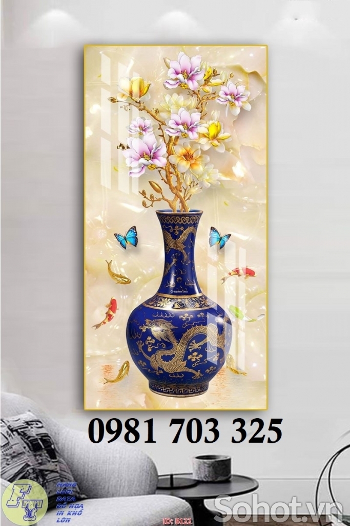 Tranh hoa 3D dán tường, gạch tranh