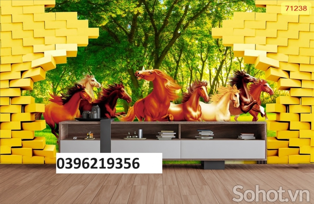 Tranh gạch 3D đẹp ngựa mã đáo