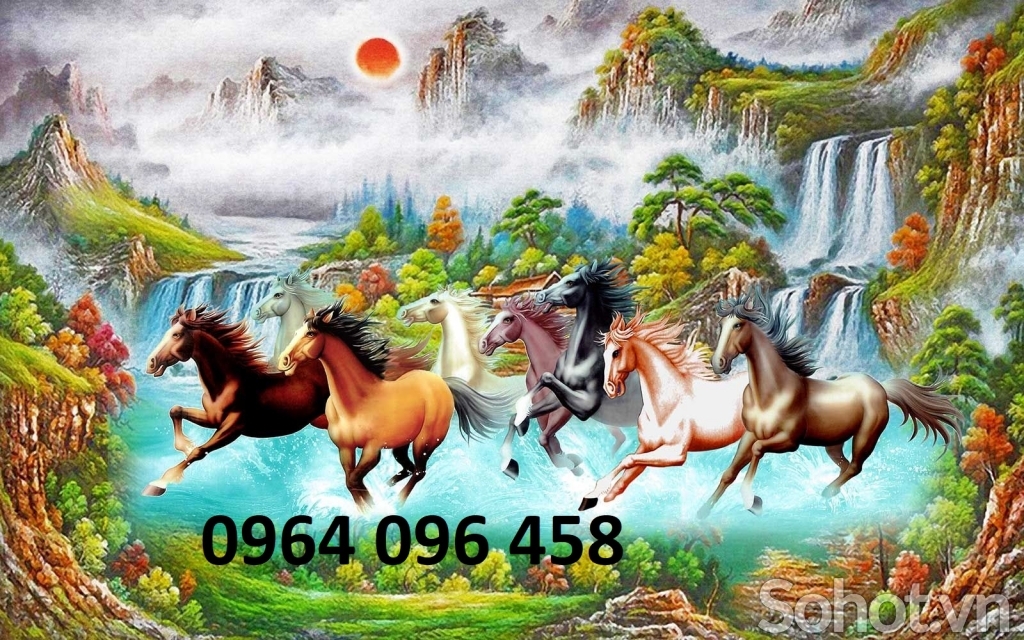 Tranh gạch 3d 8 con ngựa - 6999CV