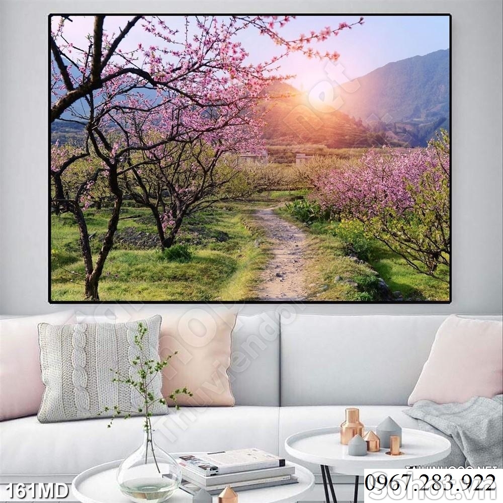 Tranh gạch- Tranh hoa đào