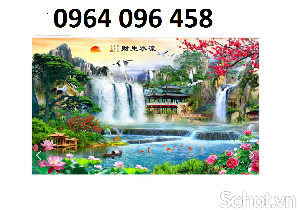 Tranh 3d sơn thủy hữu tình - tranh gạch 3d ốp tường - 743SB