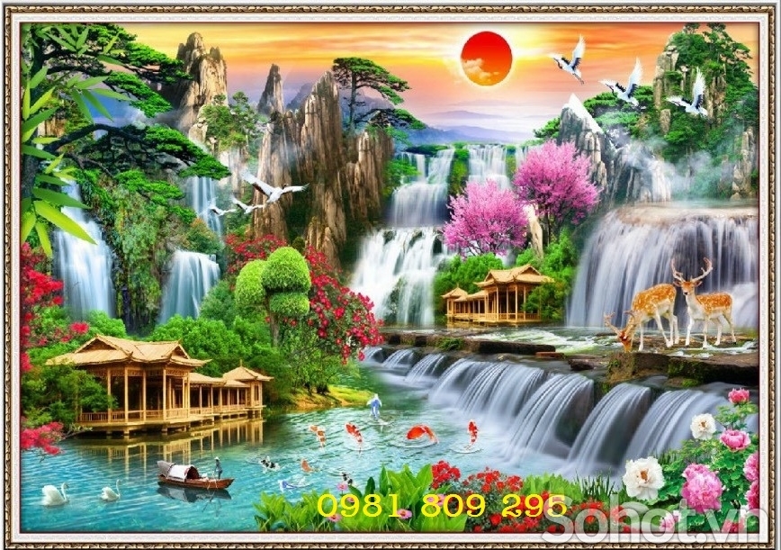 Gạch trang trí sơn thủy 3d HP5656