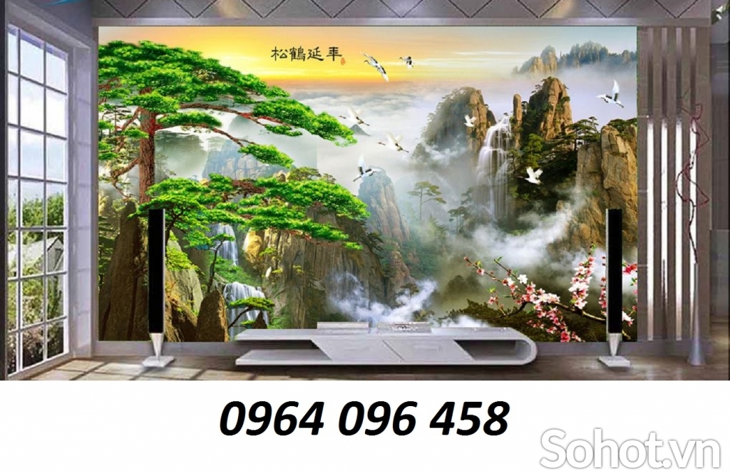 Tranh gạch 3d ốp tường mây núi - SDF65