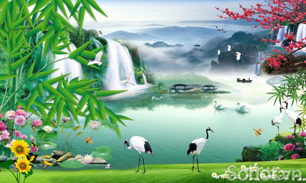 Tranh gạch 3d phong cảnh đồng quê - SCN855