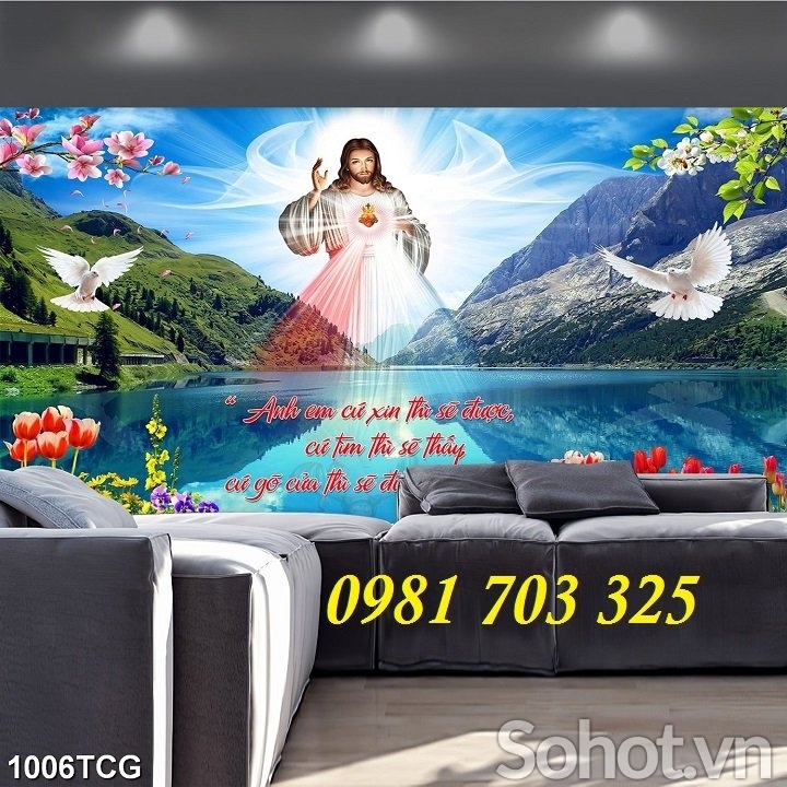 Tranh 3D công giáo, gạch men 3D ốp tường