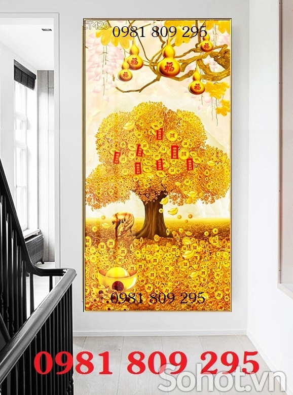 Gạch tranh 3d cây tiền vàng - HP5545
