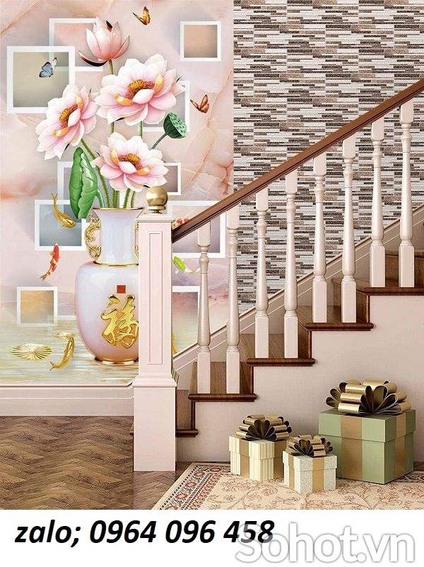 Tranh gạch 3d ốp tường cầu thang - 488CV