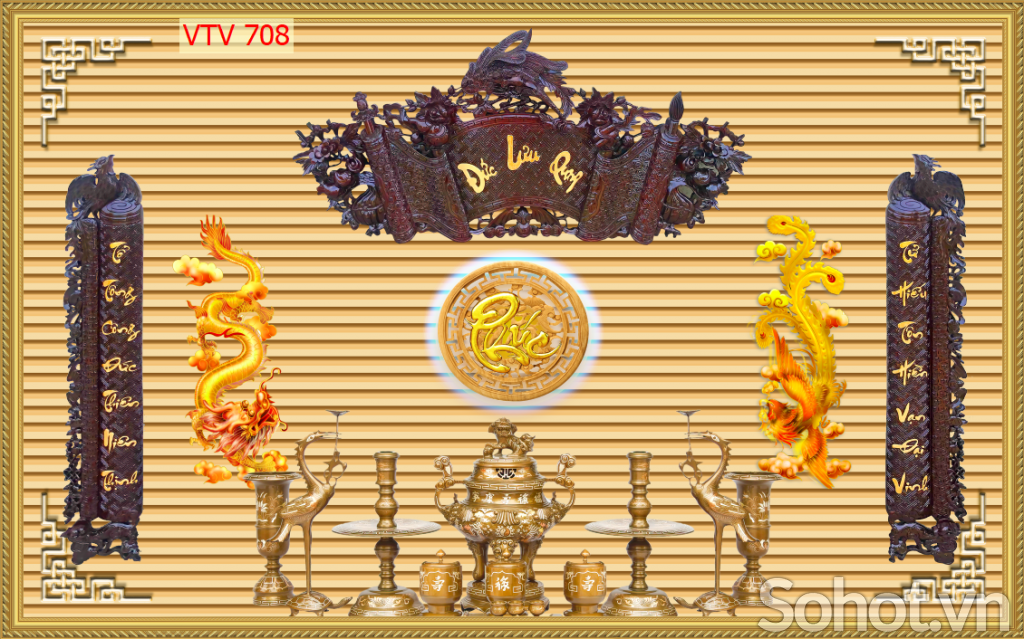 Tranh dán phòng thờ - gạch tranh 3D