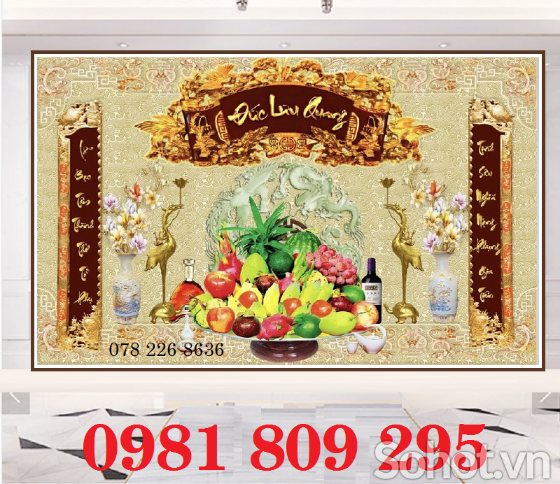 Gạch tranh , tranh gạch men phòng thờ