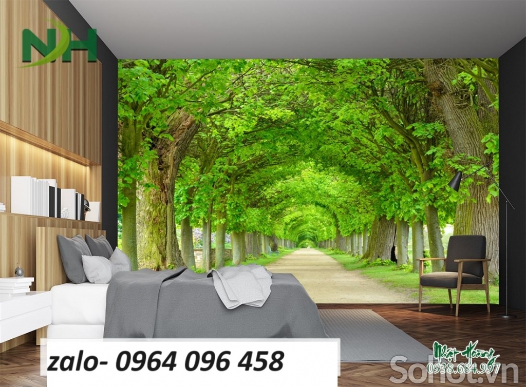 Tranh gạch 3d rừng cây cổ thụ - 895CN