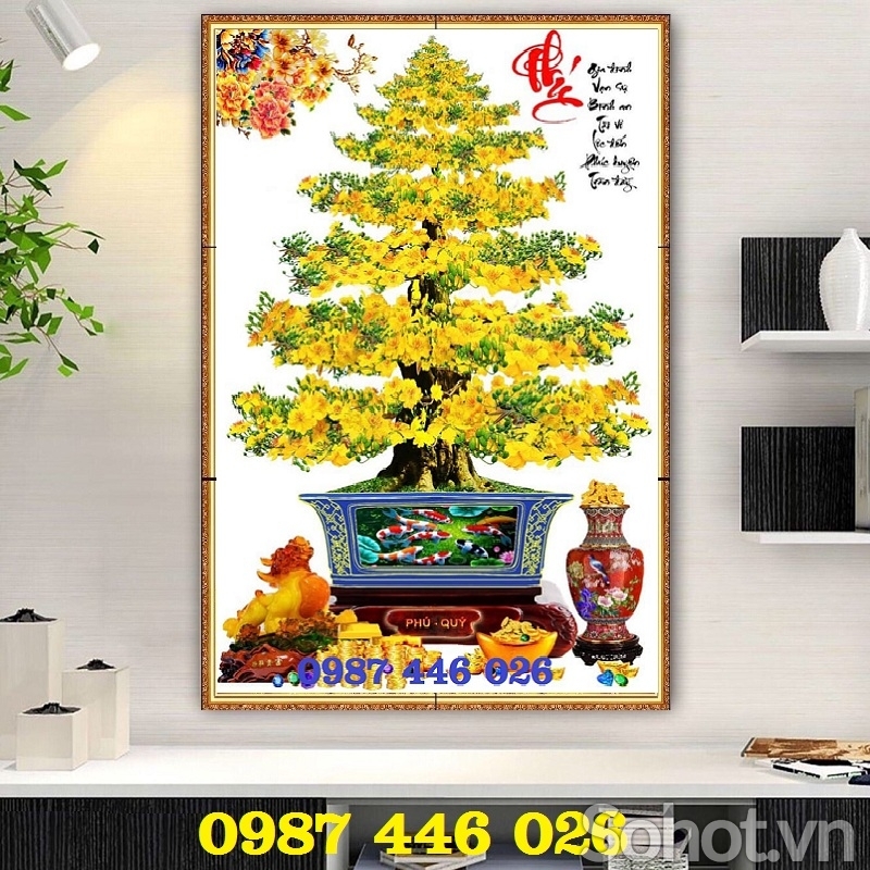 Gạch tranh hoa mai 3d HP87322