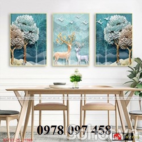 Trang trí phòng ăn - tranh gạch men họa tiết