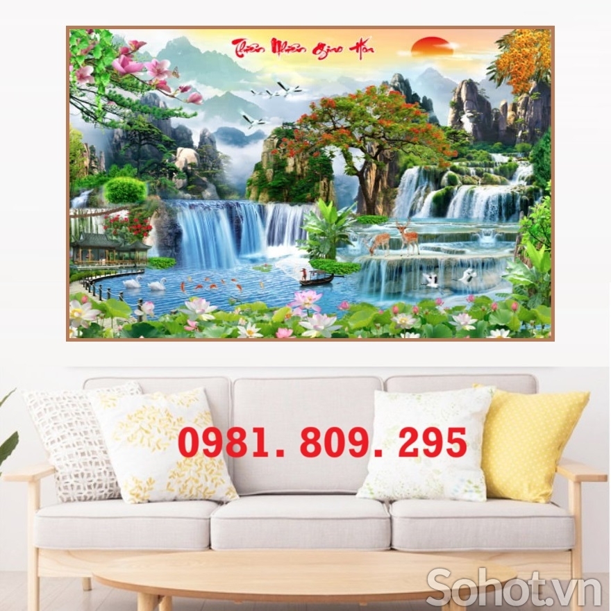 Tranh gạch phòng khách , tranh cao cấp 3d HS939