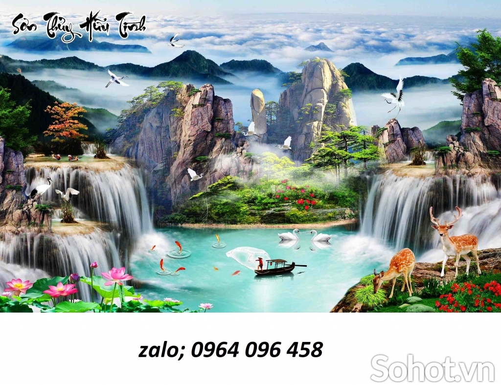 Tranh gạch 3d phong thủy phòng khách - HDSS32