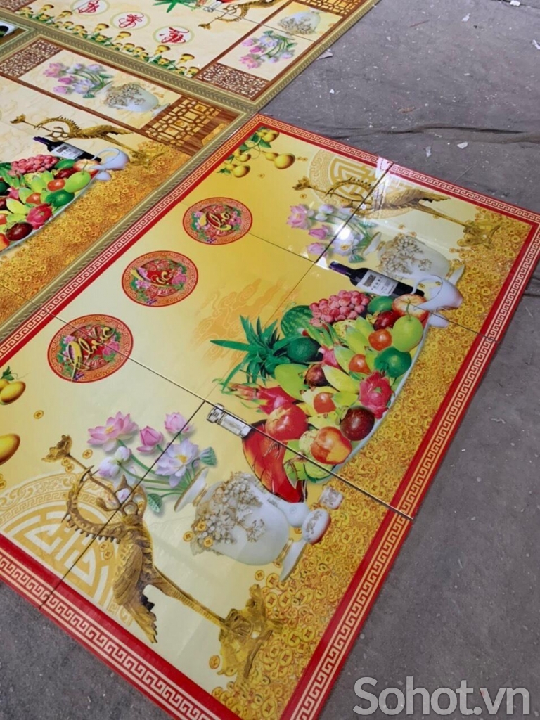 Phòng thờ gia tiên - tranh gạch men