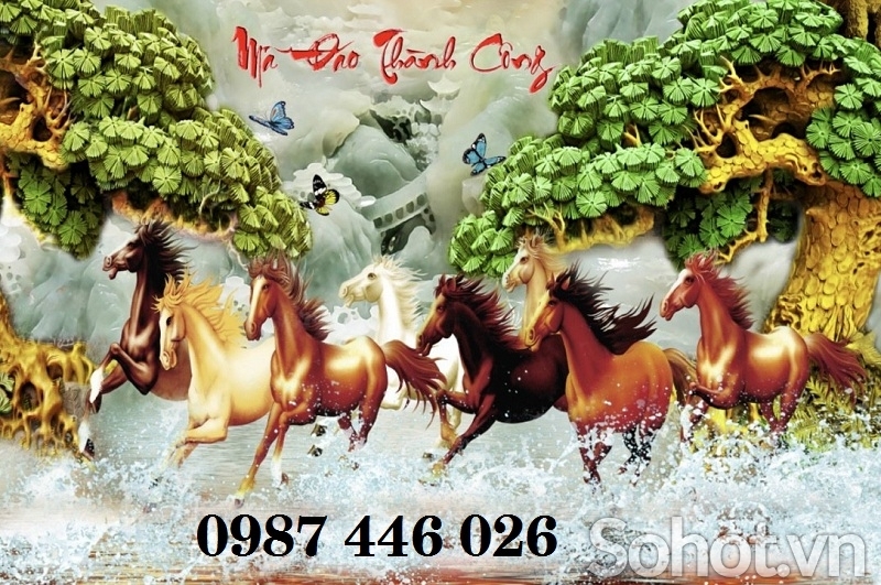 Tranh gạch mã đáo thành công HP723